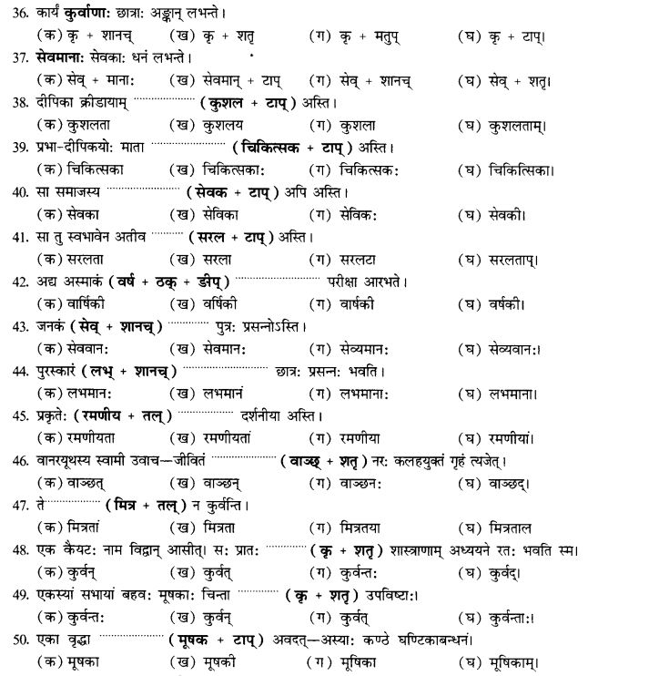 NCERT Solutions for Class 10th Sanskrit Chapter 4 Pratyayah 62