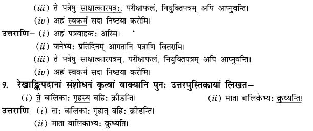 NCERT Solutions for Class 10th Sanskrit Chapter 8 Vachana Lingam Purusha Lakaara Dusya Samsheedhanam 13
