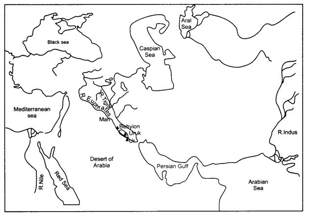 NCERT Solutions for Class 11 History Chapter 2 Writing and City Life Map Skills Q1