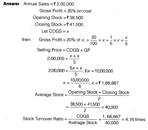 NCERT Solutions for Class 12 Accountancy Part II Chapter 5 Accounting Ratios Do it Yourself II Q2
