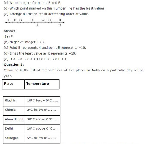 NCERT Solutions for Class 6 Maths Chapter 6 Integers Ex 6.1 Q3