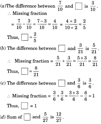 NCERT Solutions for Class 6 Maths Chapter 7 Fractions