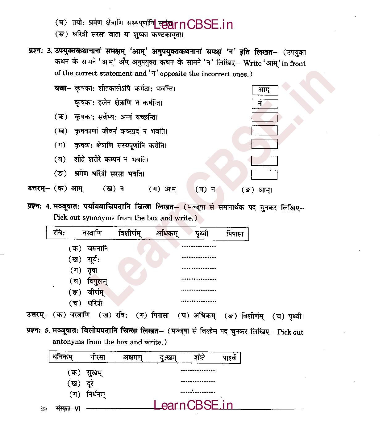 NCERT Solutions for Class 6 Sanskrit Chapter 10 कृषिकाः कर्मवीरः 4