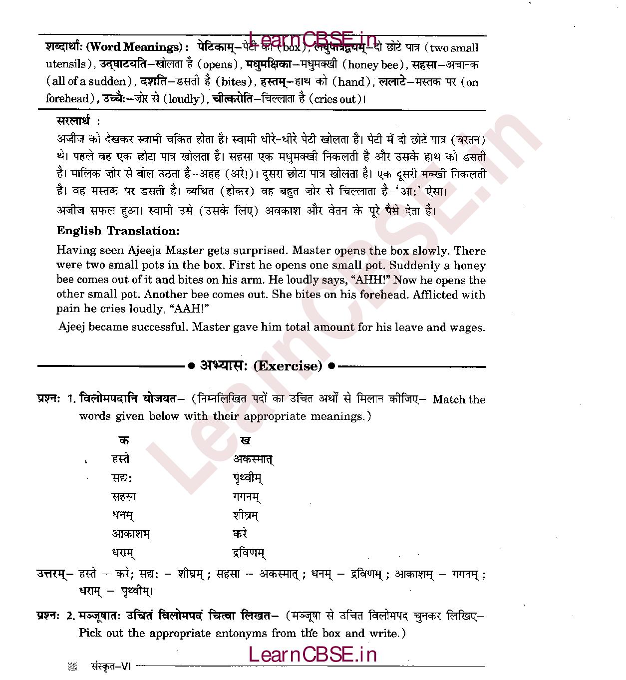 NCERT Solutions for Class 6 Sanskrit Chapter 14 अहह आः च 3