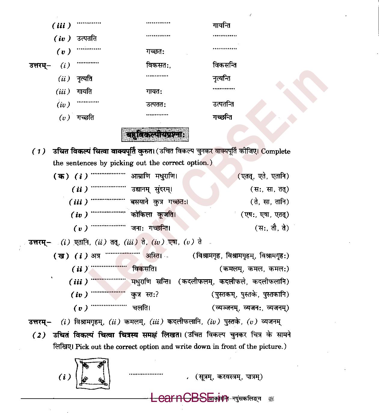 NCERT Solutions for Class 6 Sanskrit Chapter 3 - अकारान्त - नपुंसकलिंग 10