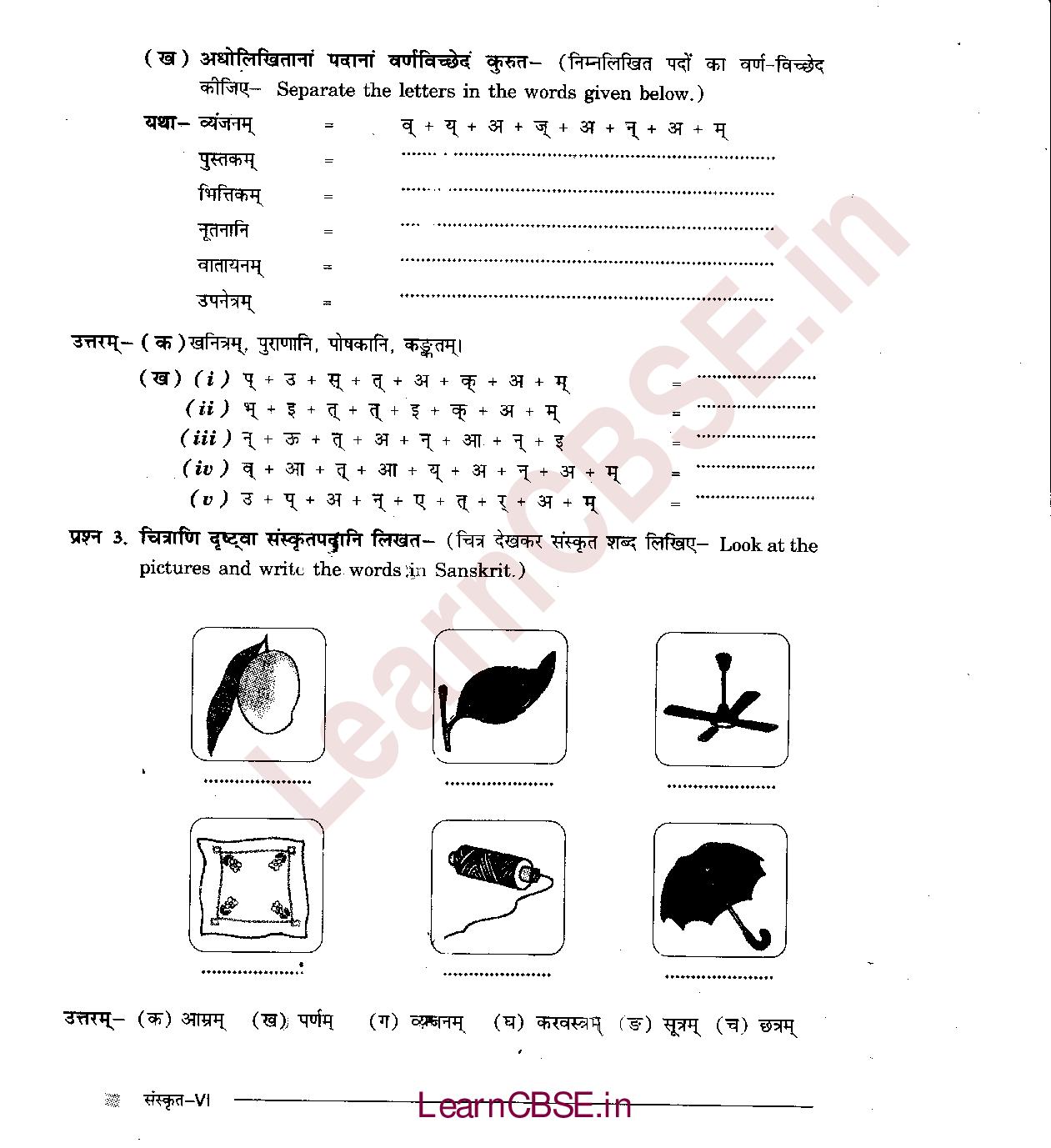 NCERT Solutions for Class 6 Sanskrit Chapter 3 - अकारान्त - नपुंसकलिंग 5