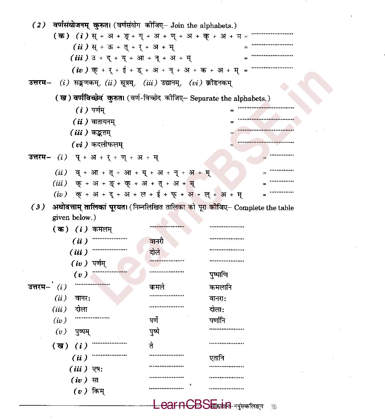 NCERT Solutions for Class 6 Sanskrit Chapter 3 - अकारान्त - नपुंसकलिंग 8