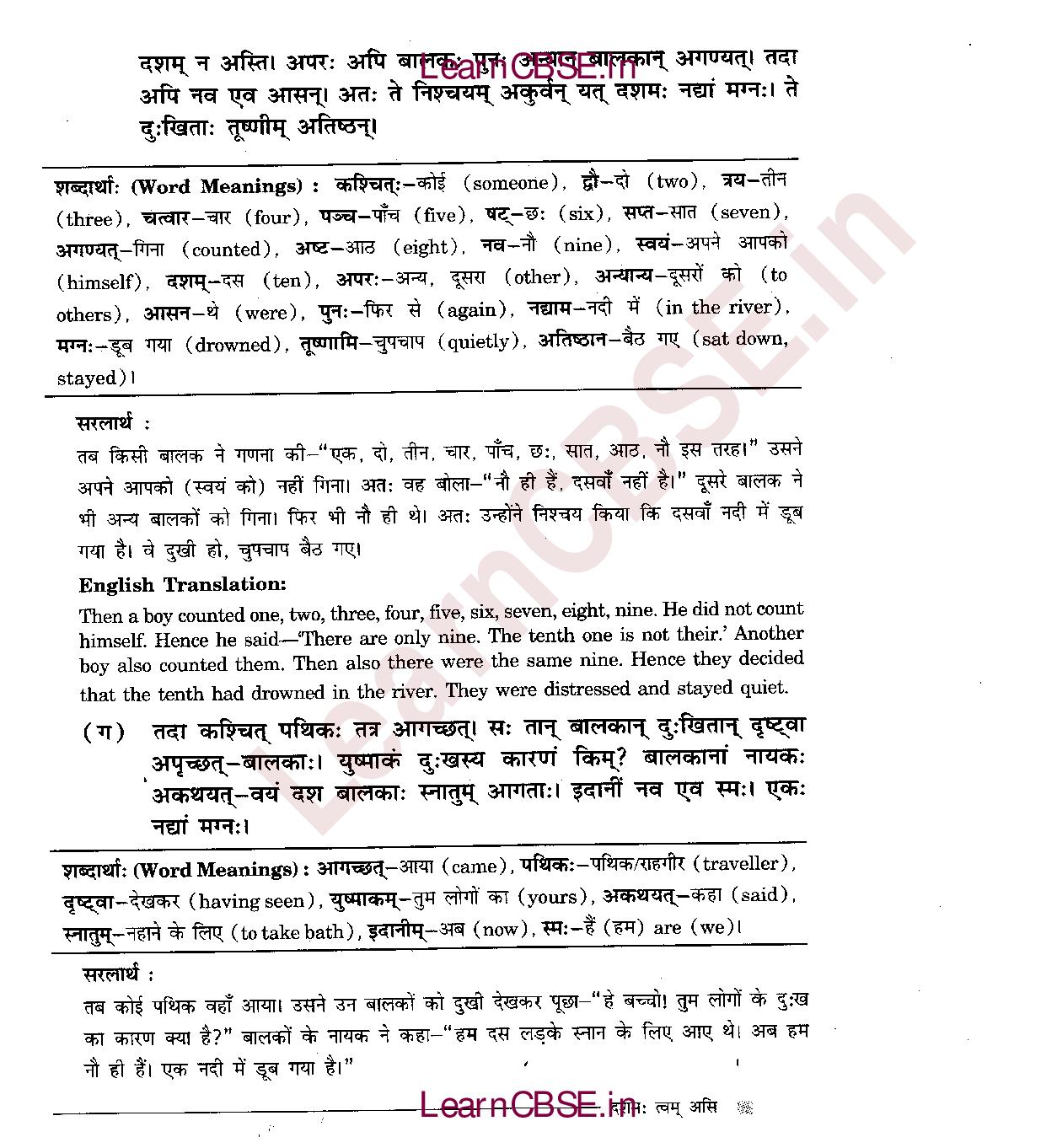 NCERT Solutions for Class 6th Sanskrit Chapter 12 दशमः त्वम् असि 2