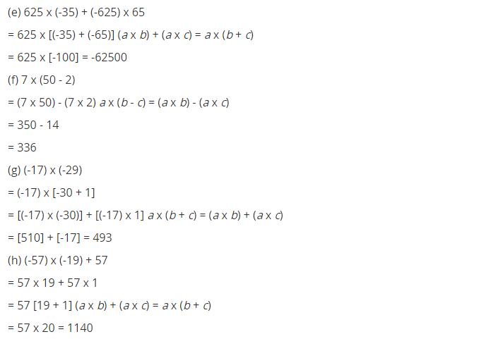 NCERT Solutions for Class 7 Maths Chapter 1 Integers Ex 1.3 Q5.1