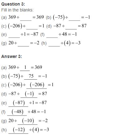 NCERT Solutions for Class 7 Maths Chapter 1 Integers Ex 1.4 Q3