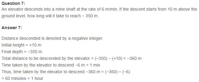 NCERT Solutions for Class 7 Maths Chapter 1 Integers Ex 1.4 Q7