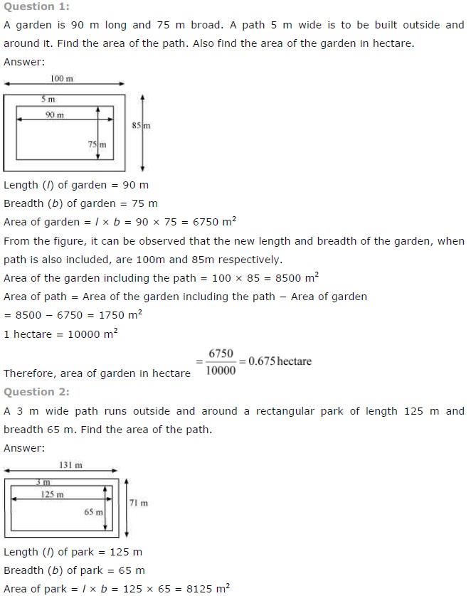 NCERT Solutions for Class 7 Maths Chapter 11 Perimeter and Area Ex 11.4 Q1