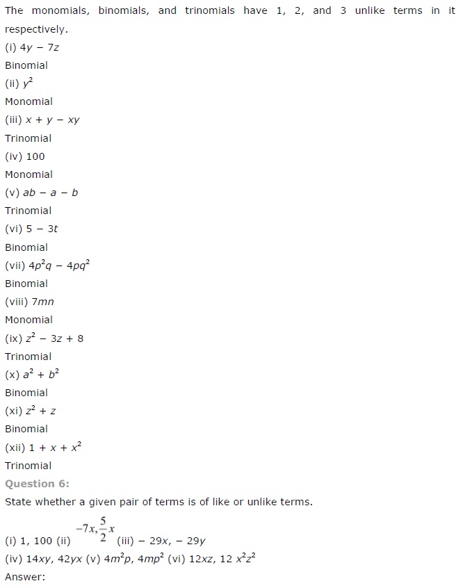 NCERT Solutions for Class 7 Maths Chapter 12 Algebraic Expressions Ex 12.1 Q6