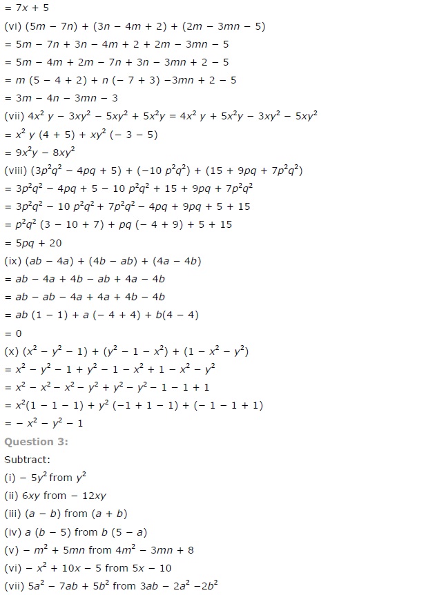 NCERT Solutions for Class 7 Maths Chapter 12 Algebraic Expressions Ex 12.2 Q3