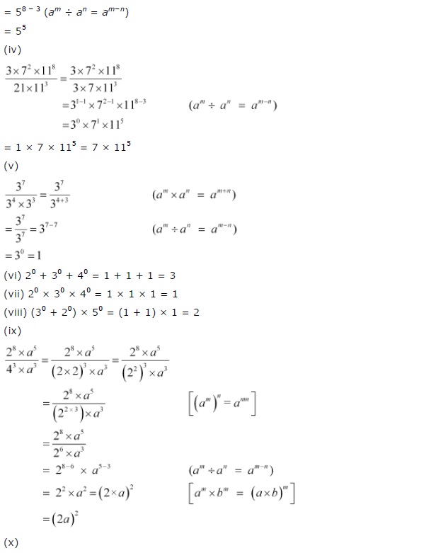 NCERT Solutions for Class 7 Maths Chapter 13 Exponents and Powers Ex 13.2 Q3