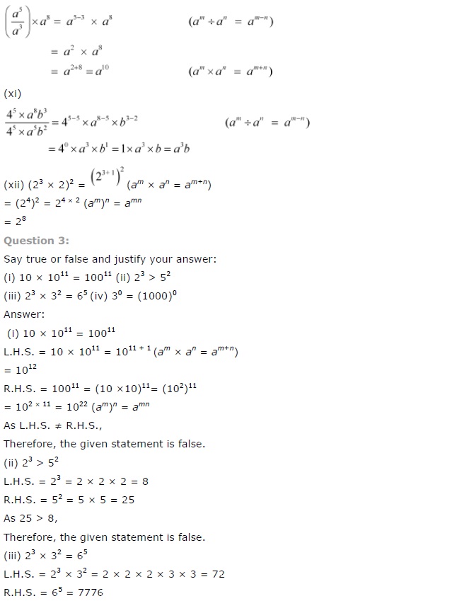 NCERT Solutions for Class 7 Maths Chapter 13 Exponents and Powers Ex 13.2 Q4