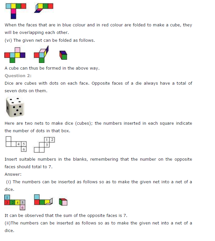 NCERT Solutions for Class 7 Maths Chapter 15 Visualising Solid Shapes Ex 15.1 Q2