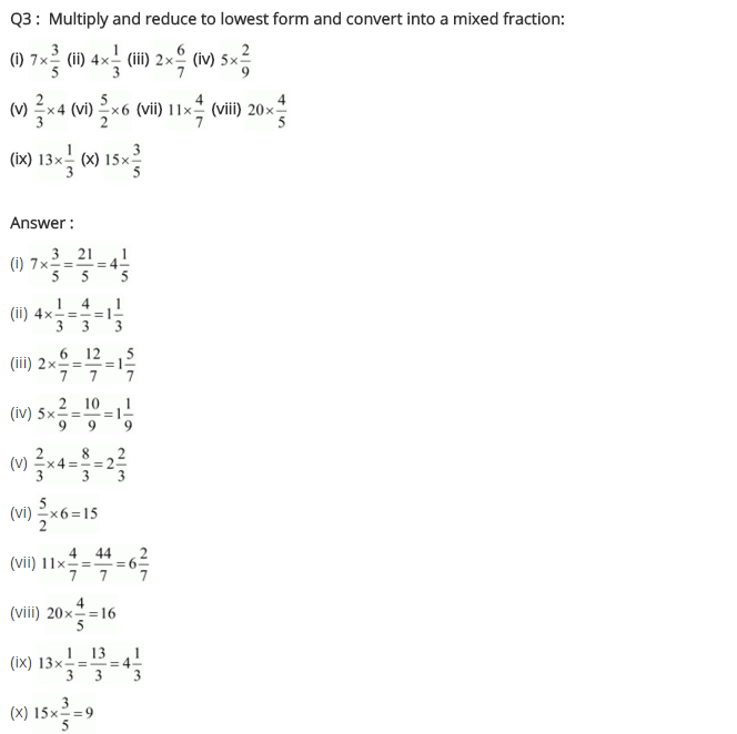 NCERT Solutions for Class 7 Maths Chapter 2 Fractions and Decimals Ex 2.2 Q3