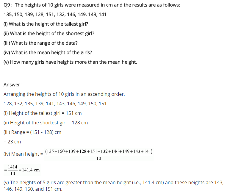 NCERT Solutions for Class 7 Maths Chapter 3 Data Handling Ex 3.1 Q9