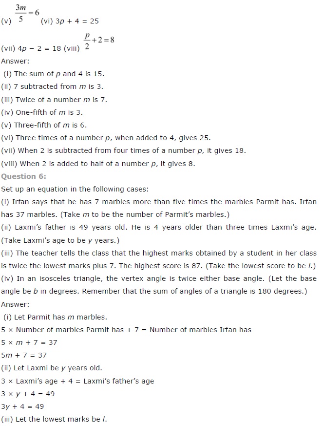 NCERT Solutions for Class 7 Maths Chapter 4 Simple Equations Ex 4.1 Q5