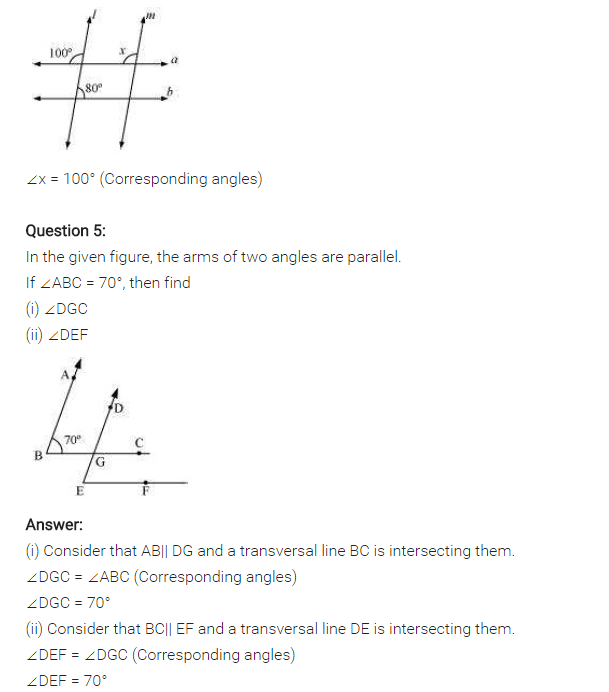 NCERT Solutions for Class 7 Maths Chapter 5 Lines and Angles Ex 5.2 Q4