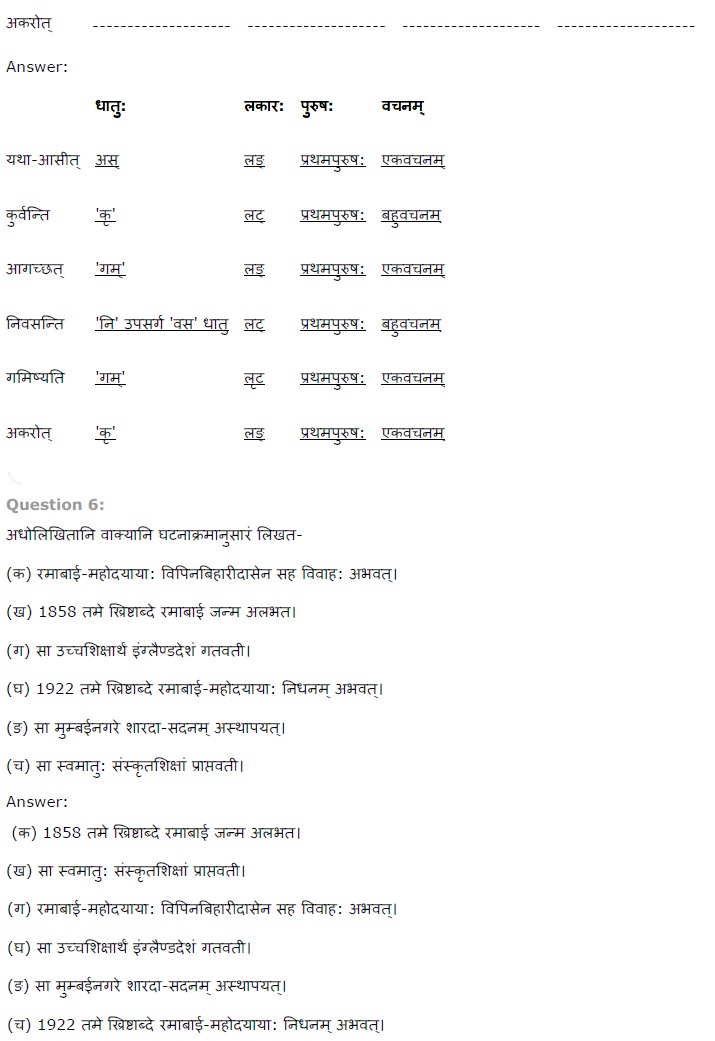 NCERT Solutions for Class 7th Sanskrit Chapter 5 पण्डिता रमाबाई 2