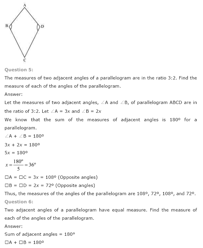 NCERT Solutions for Class 8 Maths Chapter 3 Understanding Quadrilaterals Ex 3.3 q-4
