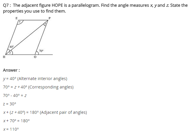 NCERT Solutions for Class 8 Maths Chapter 3 Understanding Quadrilaterals Ex 3.3 q-7