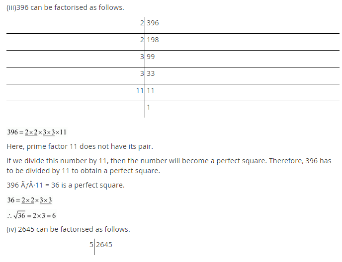 NCERT Solutions for Class 8 Maths Chapter 6 Squares and Square Roots Ex 6.3 Q6.2