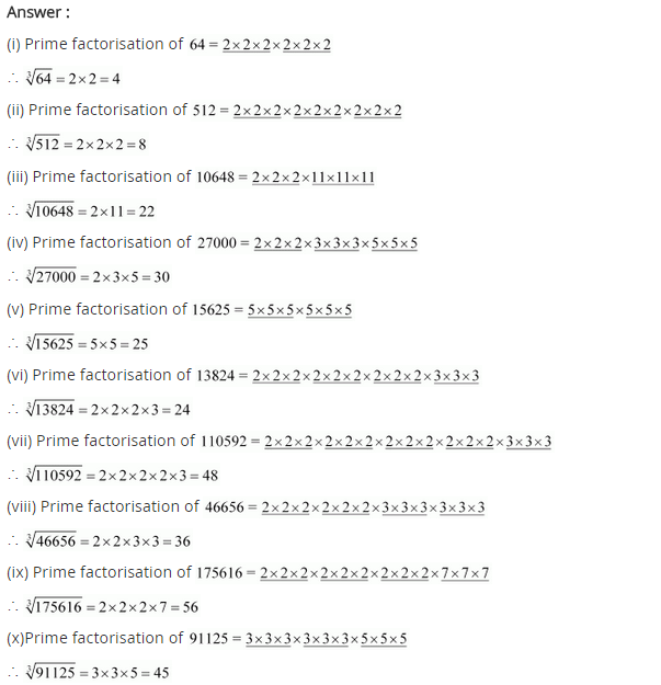 NCERT Solutions for Class 8 Maths Chapter 7 Cubes and Cube Roots Ex 7.2 A-1.1