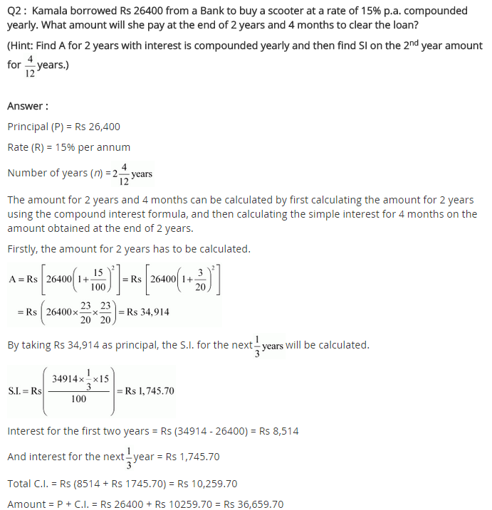 NCERT Solutions for Class 8 Maths Chapter 8 Comparing Quantities Ex 8.3 q-2