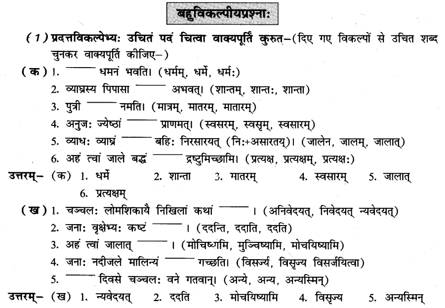 NCERT Solutions for Class 8th Sanskrit Chapter 5 धर्मे धमनं पापे पुण्यम 11