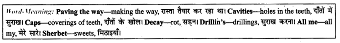 NCERT Solutions for Class 9 English Literature Chapter 11 Oh, I Wish I'd Looked After Me Teeth Paraphrase Q5