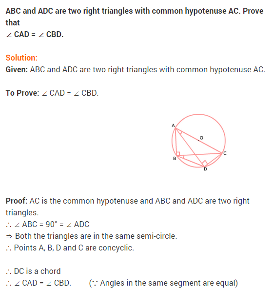 NCERT Solutions for Class 9 Maths Chapter 10 Circles Ex 10.5 A11