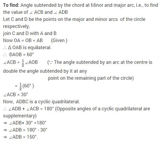 NCERT Solutions for Class 9 Maths Chapter 10 Circles Ex 10.5 A2.1