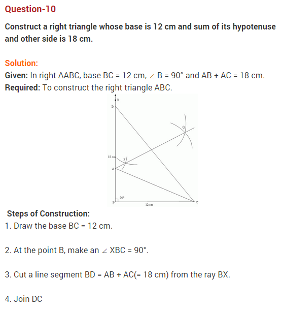 NCERT Solutions for Class 9 Maths Chapter 11 Constructions Ex 11.2 Q10