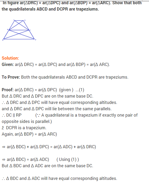 NCERT Solutions for Class 9 Maths Chapter 9 Areas of Parallelograms and Triangles Ex 9.3 A16