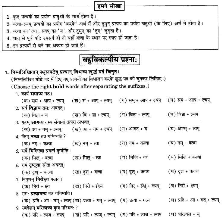 NCERT Solutions for Class 9th Sanskrit Chapter 17 Tumun Katvaa Layapa Pratyayanam Prayogah 11