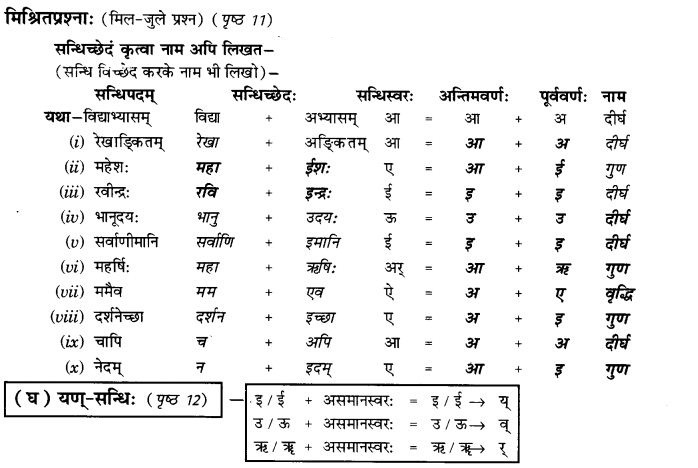 NCERT Solutions for Class 9th Sanskrit Chapter 2 Sandhiha Prakaranam Swarasandhiha 7