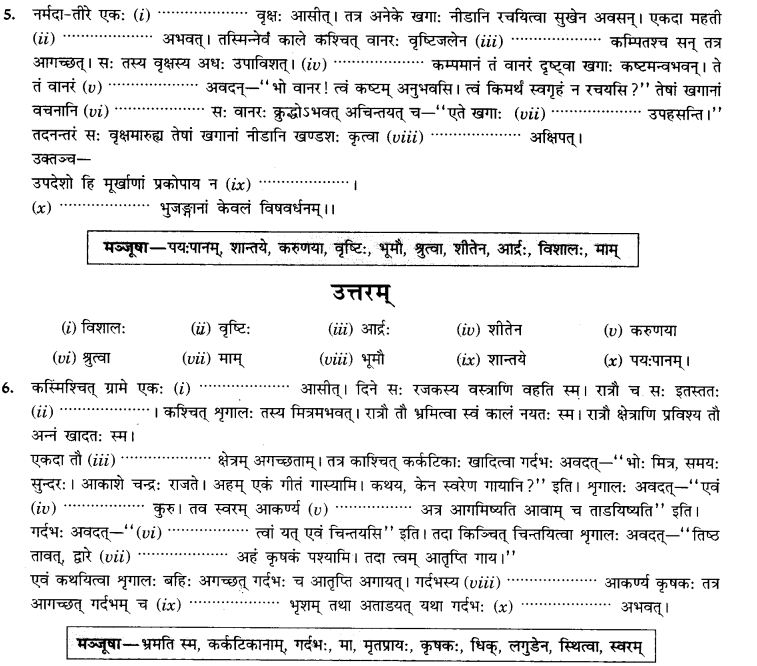 NCERT Solutions for Class 9th Sanskrit Chapter 3 सङ्केताधारितः लघुकथाः 5