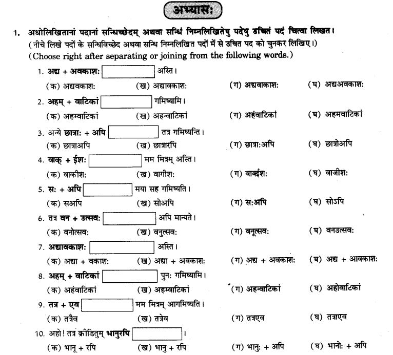 NCERT Solutions for Class 9th Sanskrit Chapter 4 Visargsandhih 15