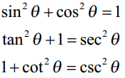Pythagorean Identities Trig cheat sheet