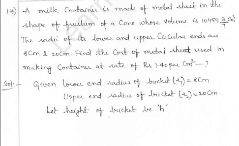 RD Sharma Class 10 Solutions Surface areas and Volumes Ex 16.3 Q17_i