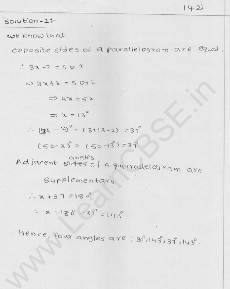 RD Sharma Class 9 Solutions Chapter 14 Quadrilaterals Ex 14.2 1