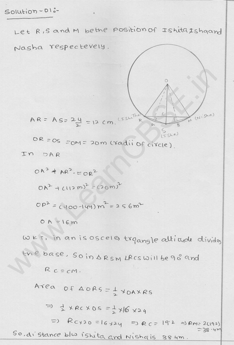 RD Sharma Class 9 solutions Chapter 16 Circles Ex 16.3 1