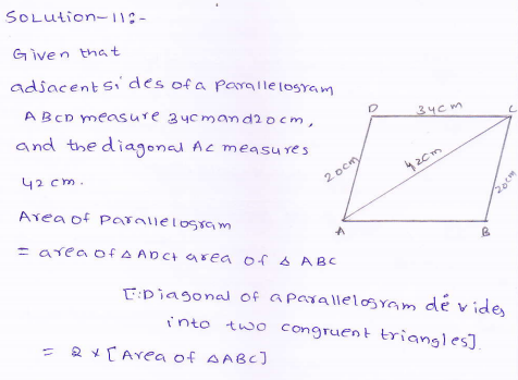 RD-Sharma-class 9-maths-Solutions-chapter 12 - Herons Formulae -Exercise 12.2 -Question-11