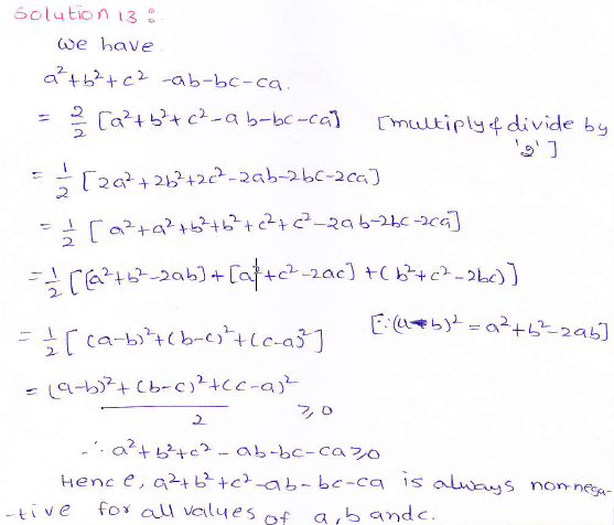 RD Sharma class 9 maths Solutions chapter 4 Algebraic Identities Exercise 4.1 Question 13