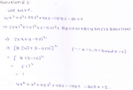 RD Sharma class 9 maths Solutions chapter 4 Algebraic Identities Exercise 4.2 Question 6