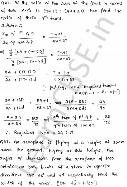 Solved CBSE Sample Papers for Class 10 Maths Set 2 23
