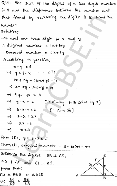Solved CBSE Sample Papers for Class 10 Maths Set 5 1.8